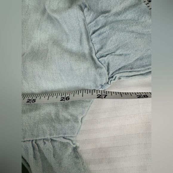 Adyson Parker Chambray Ruffle Blouse XL Cottagecore Feminine Coastal Prairie - Picture 8 of 10